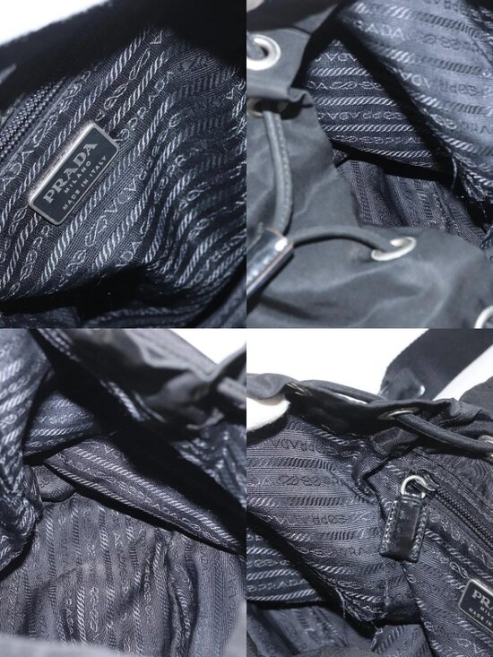 PRADA Backpack Nylon Black Silver Auth BA11574 main image 9